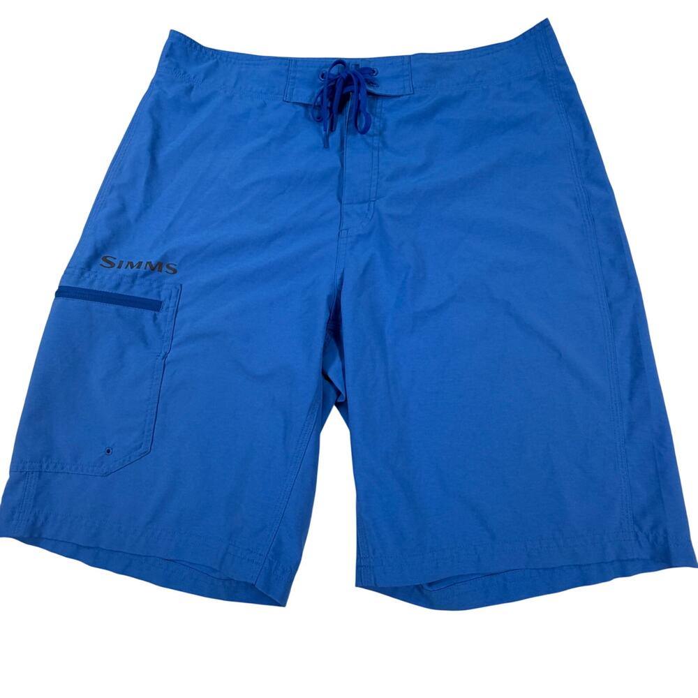 Simms Solarflex Fishing Swim 10” Board Shorts Blue Men’s Sz 34